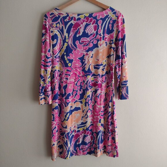 Lilly Pulitzer Sofie Dress M Catch and Release Floral Print Stretch UPF 50 - Picture 9 of 10